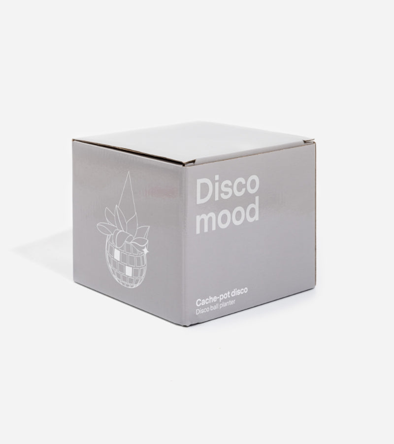 Maceta con forma de bola de discoteca