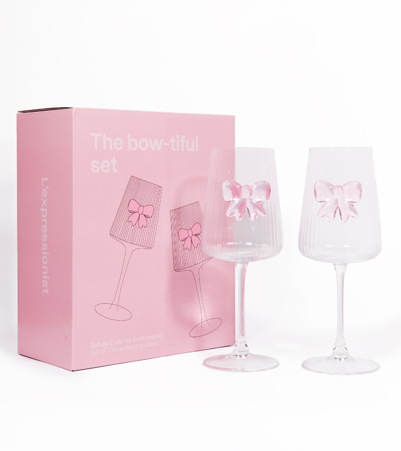 Coffret de 2 verres à vin noeud