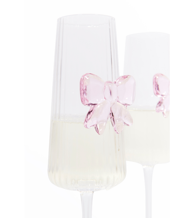 Juego de 2 copas de champán con lazo