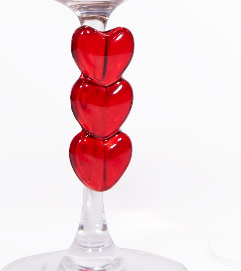 Coffret de deux verres à vin coeurs