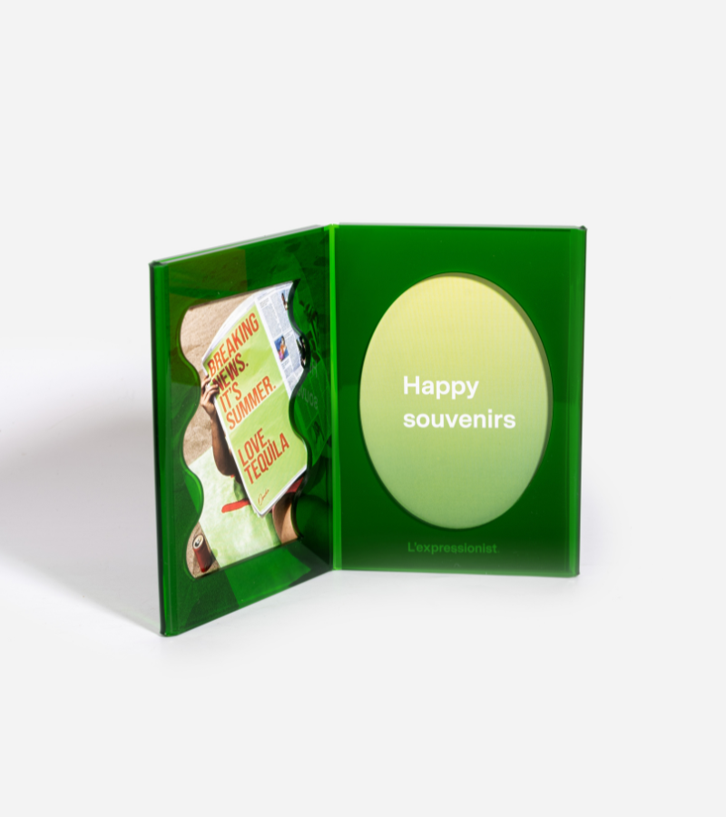 Cadre photo vert pop en acrylique double