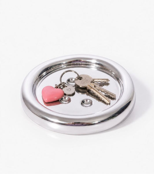 Vide-poche bouton chrome