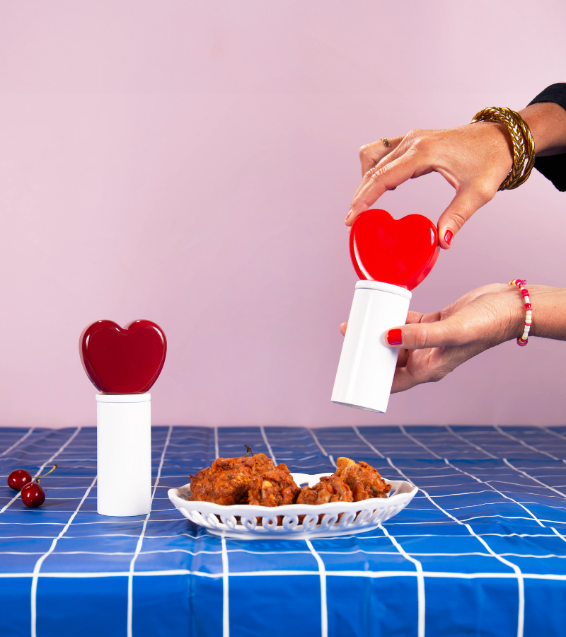 Moulin à sel/poivre sucette coeur