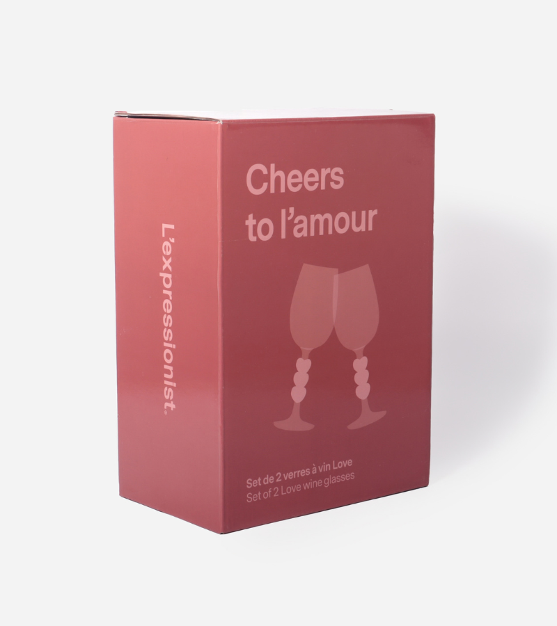 Coffret de deux verres à vin coeurs