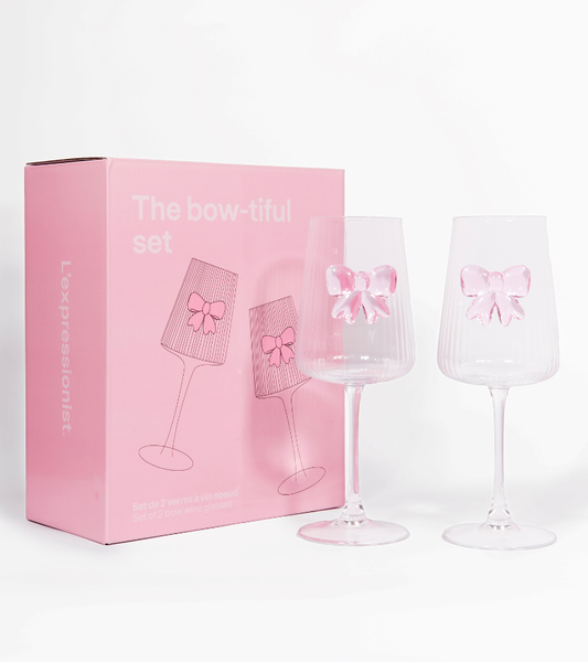Coffret de 2 verres à vin noeud